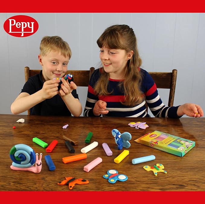 Pepy Plastilina Reusable and Non-Drying Modeling Clay; Set of 24; 2 Each of 12 Colors, 0.8 Ounces Each, Perfect for Arts and Crafts Projects