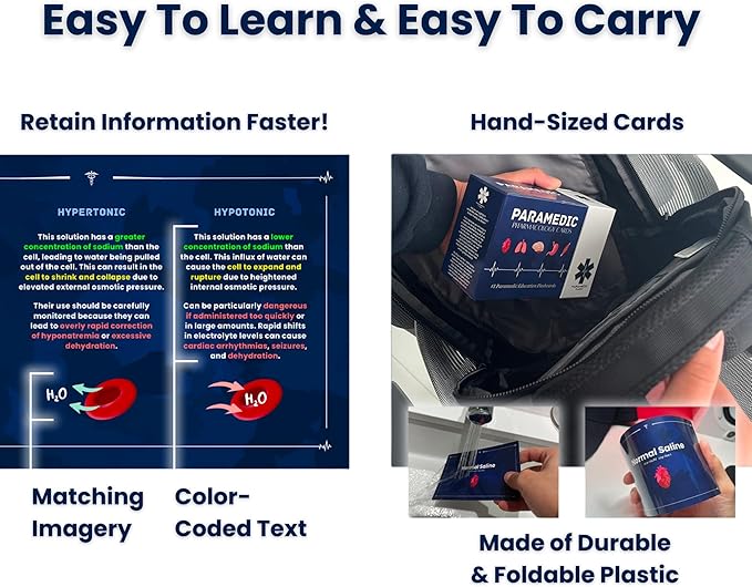 Paramedic Flash EMT & Pharmacology Paramedic Flashcards - Drug Study Pocket Guide Flash Cards with Dosage Formulas, IV Gauges, Concentrations, Drip Rates, and Med Math for EMS Students