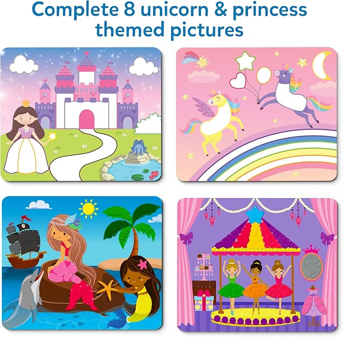 Skillmatics Dot It Sticker Art - Unicorns & Princesses, Mess-Free Fun for Kids, 500+ Stickers, Craft Kits, DIY Scrapbooking Activity, Travel Toys, Gifts for Girls & Boys Ages 3, 4, 5, 6, 7