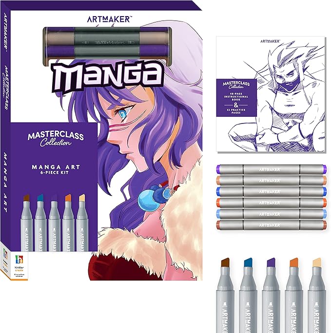 Hinkler Art Maker Masterclass Collection: How to Draw Manga Kit - Adults Drawing Kit – Draw Manga - Japanese Art - Drawing Stationary - Advanced Drawing Guide - Arts and Craft for Adults - Craft Kits