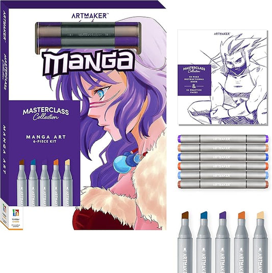 Hinkler Art Maker Masterclass Collection: How to Draw Manga Kit - Adults Drawing Kit – Draw Manga - Japanese Art - Drawing Stationary - Advanced Drawing Guide - Arts and Craft for Adults - Craft Kits