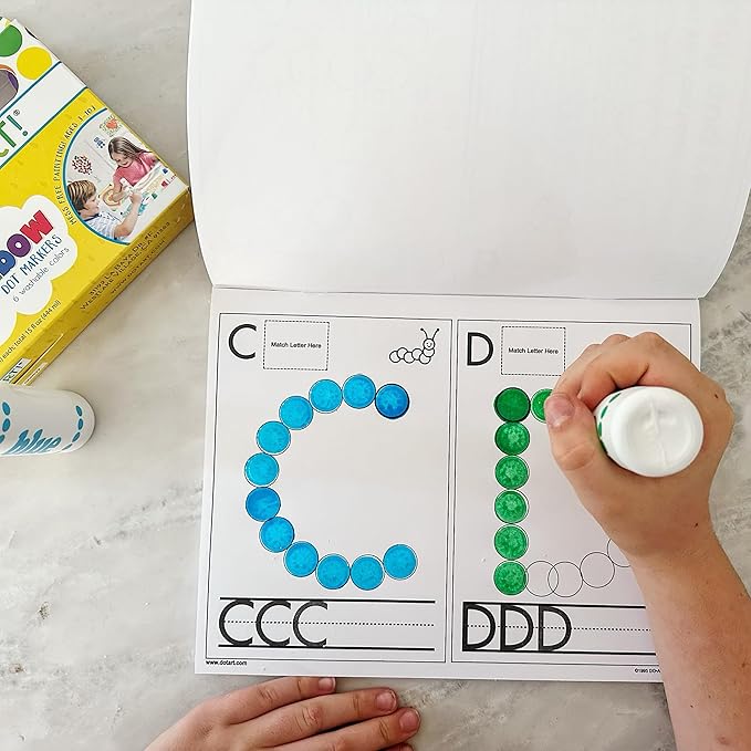Do A Dot Art! Play and Learn Creative Activity and Coloring Book. Great for Learning Numbers, Letters and Shapes. Preschool Kindergarten Teacher Activities Gift, Made in The USA