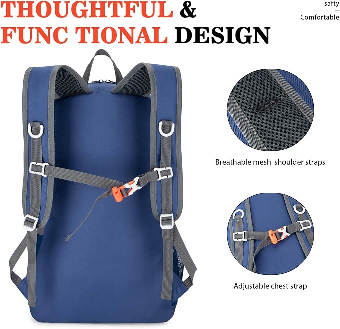 BAGPARKK 35L Ultra Lightweight Foldable Packable Hiking Backpack | Travel Backpack, Survival Whistle, Water-Resistant, Camping Daypack, Outdoor Sports, 0.88 pounds, Men & Women