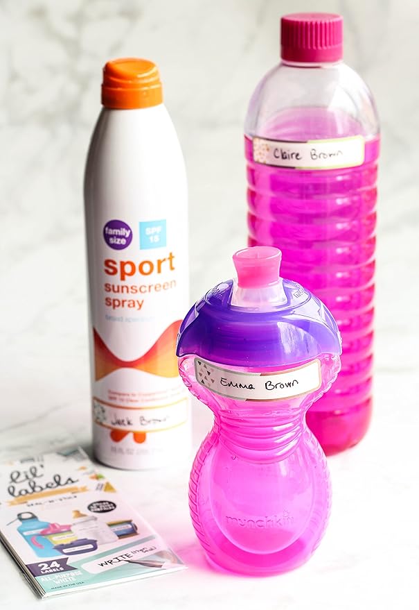 Bottle Labels, Write-On, Self-Laminating, Waterproof Kids Name Labels for Baby Bottles, Sippy Cup for Daycare School, Made in The USA, Dishwasher Safe (Transportation) Boy or Girl