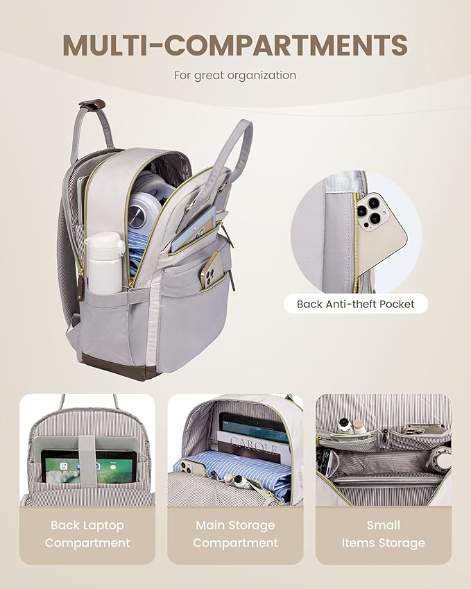 LOVEVOOK Travel Laptop Backpack Women, 17.3 Inch Anti-theft Laptop Bag with USB Port, Fashion Waterproof Computer Backpacks Teacher Nurse Backpack Purse for College School Work