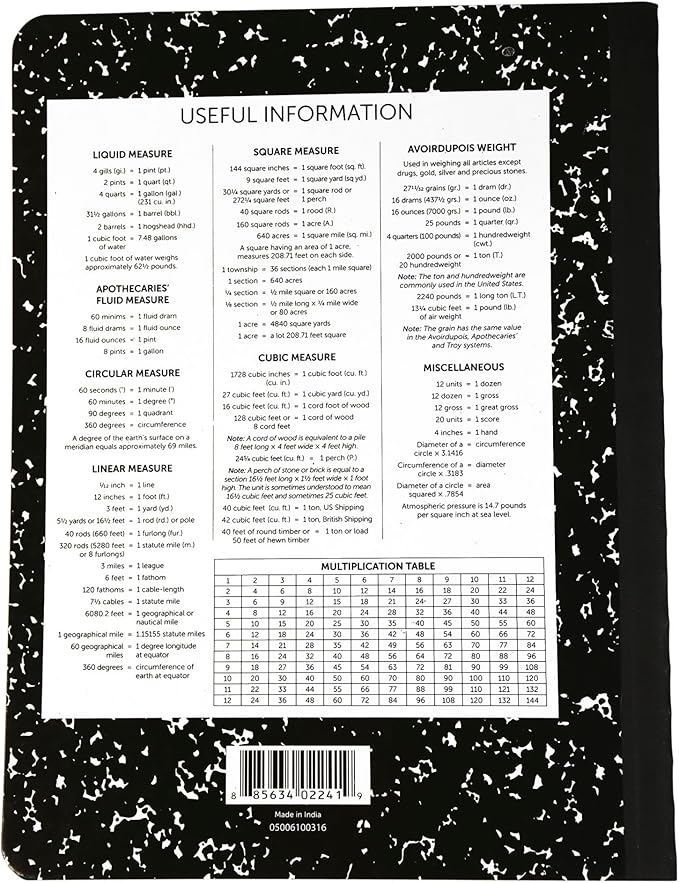 School Smart Hard Cover Ruled Composition Book, 60 Sheets, 9-3/4 x 7-1/2 Inches