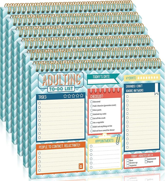 Glenmal 6 Pack to Do List Notepad Undated to Do List Notebook Daily Planner Notepad 180 Sheets for Adult Student Office School Home Supplies 7.8 x 5.2 Inch(Lively,Lively Color)