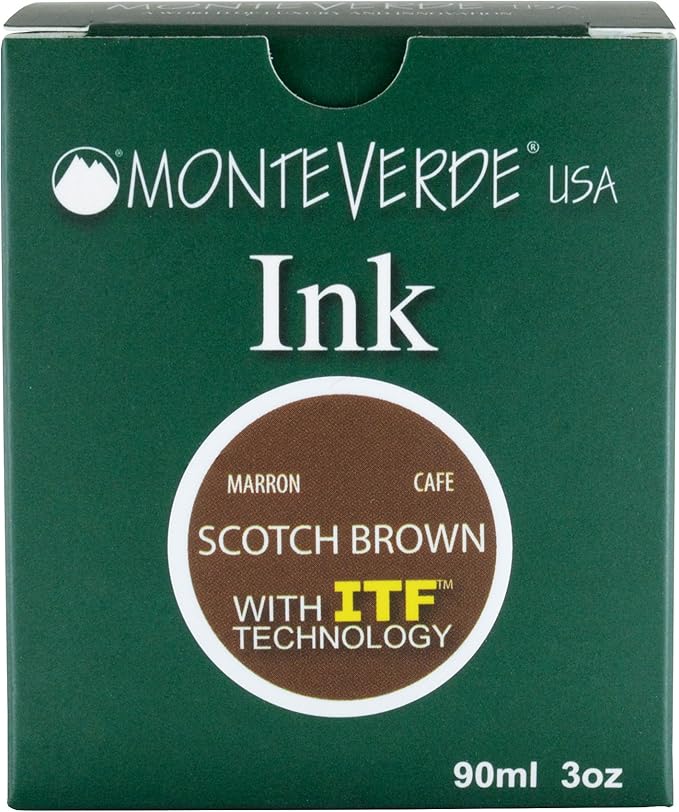 Monteverde USA Ink with ITF Technology, 90 ml Scotch Brown (G308BN)