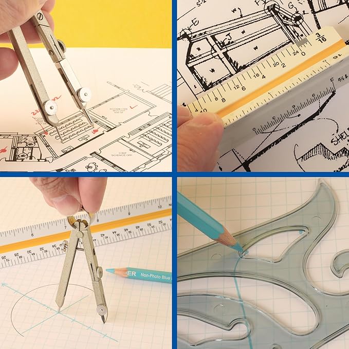 ALVIN Academy Drafting, Drawing and Design Launch Kit | 10 Pieces | Class Tools for Geometry, Architecture and Engineering Students | - Model DDKL1