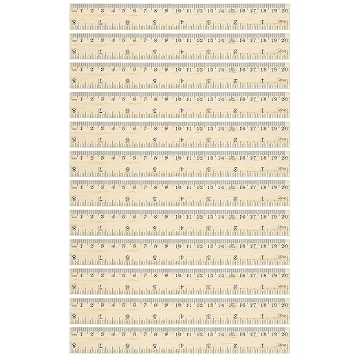 PATIKIL 8 Inch Wooden Rulers, 24 Pcs Drafting Ruler Measuring Drafting Tools with Centimeters and Inches for Office Home Teacher Drawing Supplies, Wood