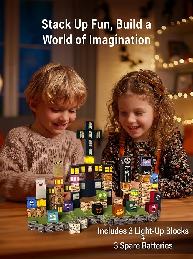 Veecafiodi 137PCS Magnetic Building Blocks with Lights, Magnetic Blocks Building Set for Kids Ages 4-8, STEM Building Toys for Boys Girls, Birthday Gift