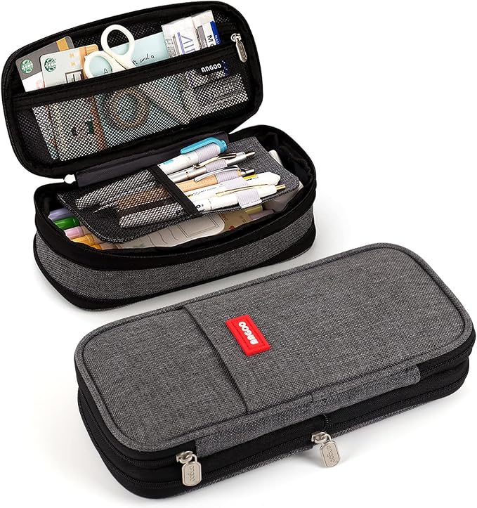 Large Capacity Pencil Case, Expandable Stationery Bag with Zipper compartments, Aesthetic Pencil Case Pouch for Office College School Students Teen Girls Boys