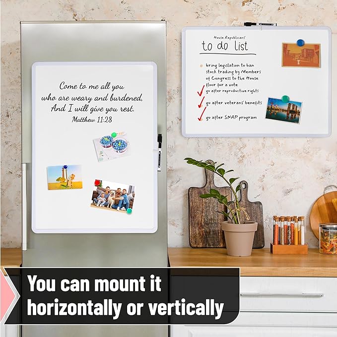 Mr. Pen- Magnetic Whiteboard Dry Erase, 18x24 Inches, Dry Erase Board with Black Fine Point Marker, Magnetic White Board for Students, Home, Office and Classroom