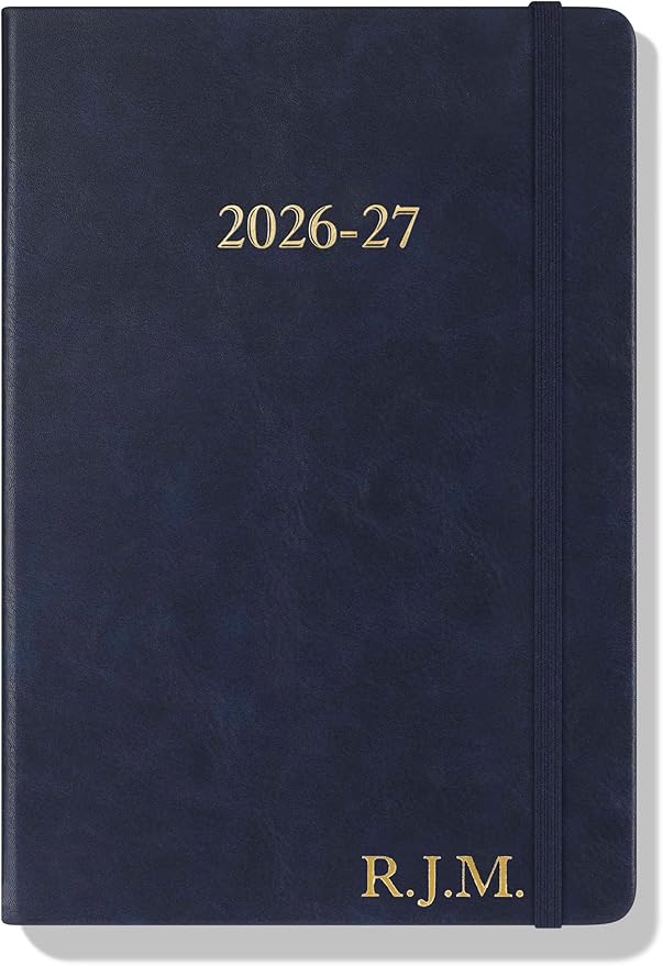 Wykeham's Executive 2026-27 Daily Journal Planner – Customization Available – Mid-Year Academic Diary – July 2026 to June 2027 (Personalized Royal Blue, 8.5"×5.5")