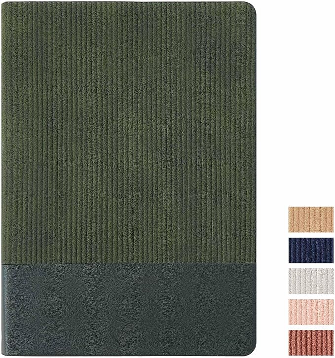Dotted Journal Notebook Soft Cover PU Leather Journaling Notebooks for Women Men Writing Work Office School 160 Pages 100 GSM Thick Paper A5 Dotted 80 Sheets 5.79"x8.27", Dark Green