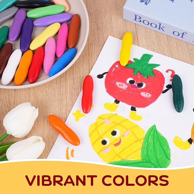 YPLUS Peanut Crayons for Kids, 36 Colors Washable Toddler Crayon, Non-Toxic Baby Crayons for ages 2-4, 1-3, 4-8, Coloring Art Supplies