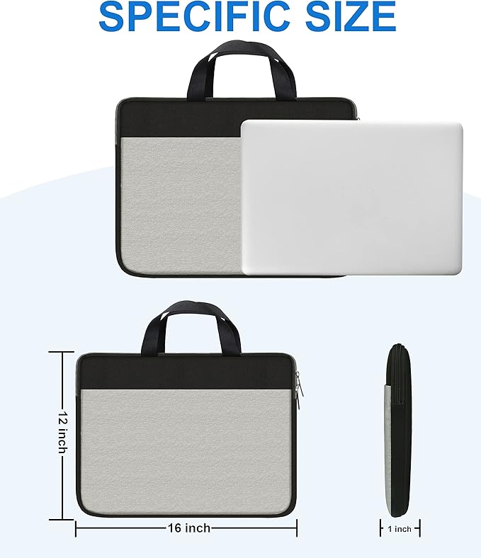Laptop sleeve 15.6 inch, Laptop Case, laptop bag, Durable Shockproof Protective Computer Cover Carrying Bag Briefcase for 15" 15.6" HP Asus Acer Dell Lenovo Laptop Notebook Ultrabook, (Black/Grey)