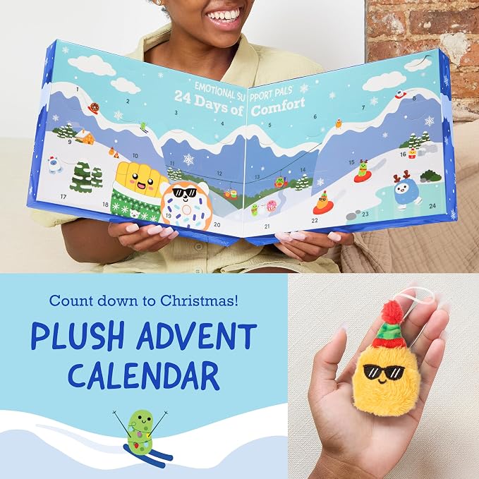 Emotional Support Advent Calendar by Relatable, Includes Mini Plush Toys and Ornaments, Fun and Stocking Stuffer for Loved Ones of All Ages, Includes 24 Ornaments in Countdown Calendar