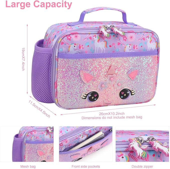 RHCPFOVR Kids Lunch Bag - Insulated Lunch Box for Girls Boys,Washable Lunch Bag and Reusable Toddler Leak-proof Lunchbox for School and Daycare