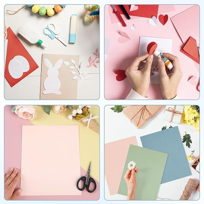 8.5x11 Colored Cardstock 30 Sheets, 230gsm/85lb Assorted Colors Heavy Craft Paper for Inkjet Printing, Card Making, Construction Paper, Scrapbooking, DIY Crafts, Double-Sided Heavyweight