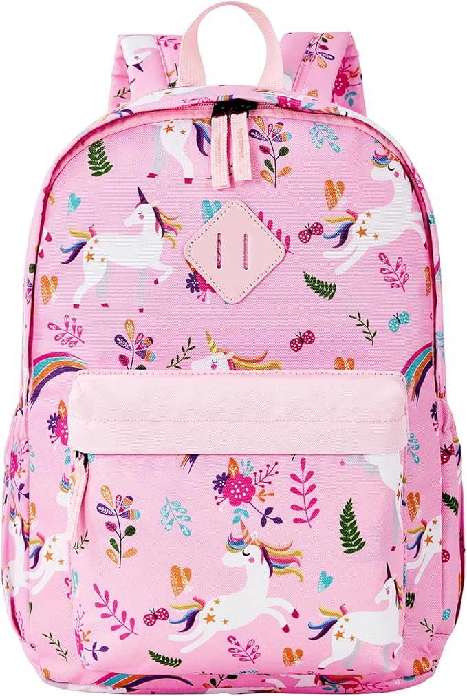 KK CRAFTS Preschool Backpack Kindergarten Little Kids Toddler Elementary School Backpacks for Boys and Girls with Chest Strap(15Inch, Pink Unicorn)