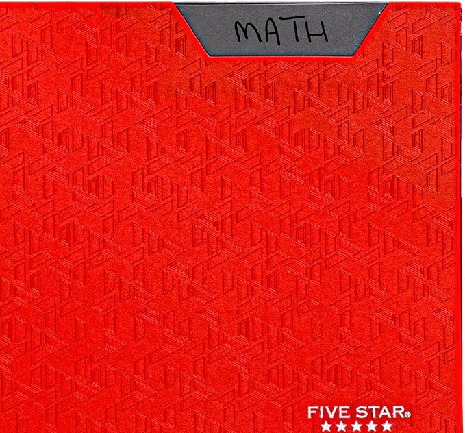 Five Star 2 Pocket Folder, Stay-Put Folder, Plastic Colored Folders with Pockets & Prong Fasteners for 3-Ring Binders, 8-1/2” x 11", Fire Red (72109) (Pack of 3)