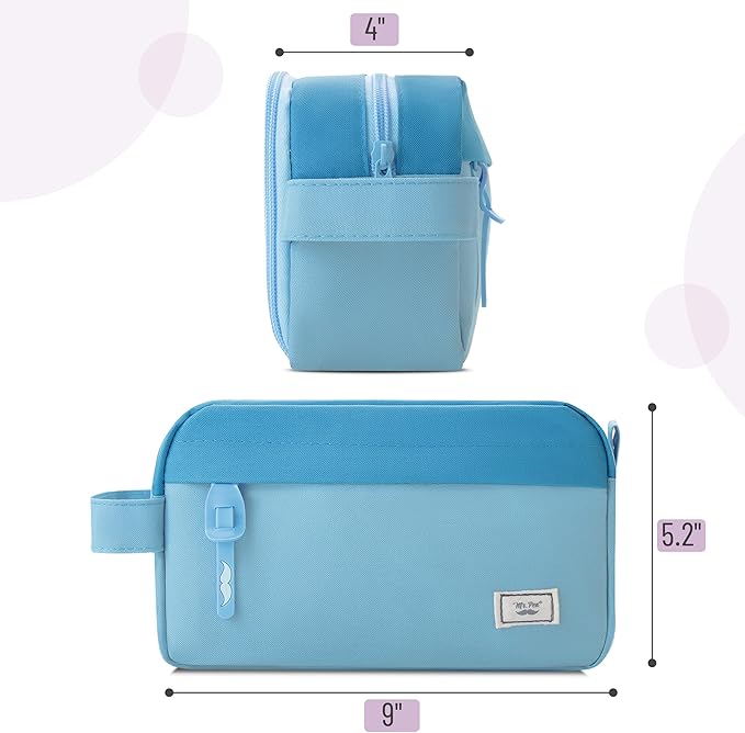 Mr. Pen Large Capacity Pencil Pouches and Bags - Mint Green School