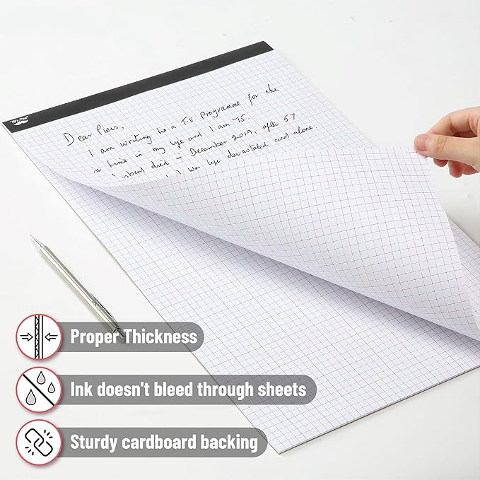 Mr. Pen- Graph Paper Pad, 17x11 Inches, 4x4 (4 Squares per Inch), 22 Sheets, Ideal for Math, Graphing and Sketching, Grid Paper for Students, Engineers, Artists