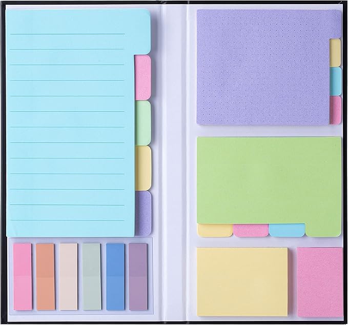 Mr. Pen- Sticky Notes Set, 410 Pack, Ruled, Dotted & Blank Notes with 150 Index Tabs, Divider Sticky Pads for Bible Study, Office, School, Planning, Journaling & Organization