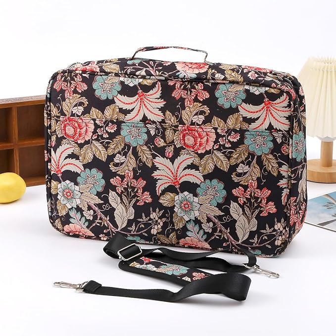 480 Slots Color Pencil Case - Pencil Holder with Handy Wrap & Zipper, Multilayer Holder for for Watercolor Pens or Markers (Begonia Black)