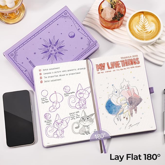 EMSHOI Dotted Journal Notebook, 320 Pages, A5 Size (5.7'' x 8.3'')