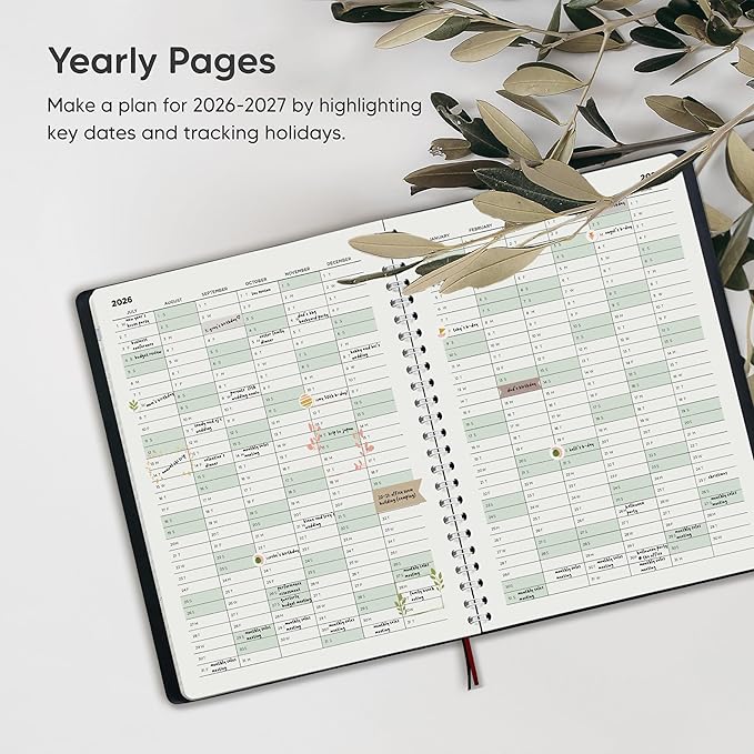Academic Planner 2026-2027 - Hourly 2026-2027 Planner Weekly and Monthly - Appointment Book with Flexible Cover, Twin-Wire Binding - Simple Design for Productivity. June 2026 - July 2027. 6.5 x 8.5