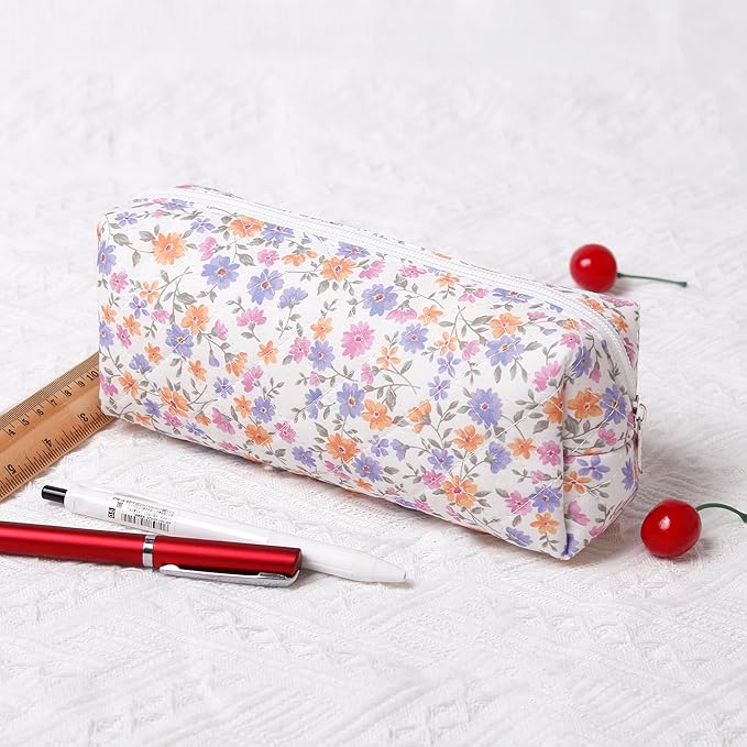 Pencil Case Pen Case Office College School Storage Bag Pouch Holder Box Organizer Makeup Pouch Cosmetic Bag Aesthetic Cute Pencil Case for Girls Boys Kids (F)