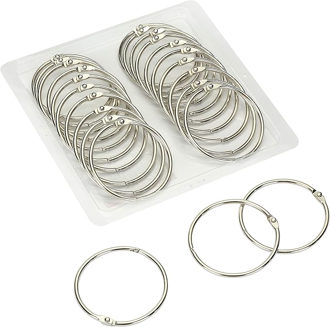 Mr. Pen- Loose Leaf Binder Book Rings, 2 Inch, 20 Pack, Metal Binder Rings for Index Cards, Keychains, School, Home, Office, Silver