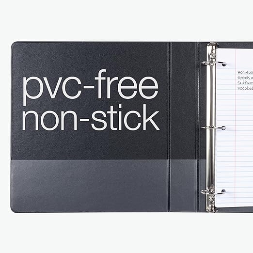 Oxford Ring Binders, 1.5" Round Ring Binders, View Binder, Covers on 3 Sides, XtraLife Hinge, Non-Stick, PVC-Free, Black, 350 Sheet Capacity (1002548)