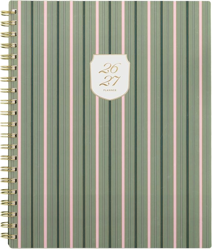 Cambridge Planner 2026-2027 Weekly & Monthly Academic 12-Month July-June, 8-1/2" x 11", Cherrywood Lane, Piper Stripe (CL19-905A)