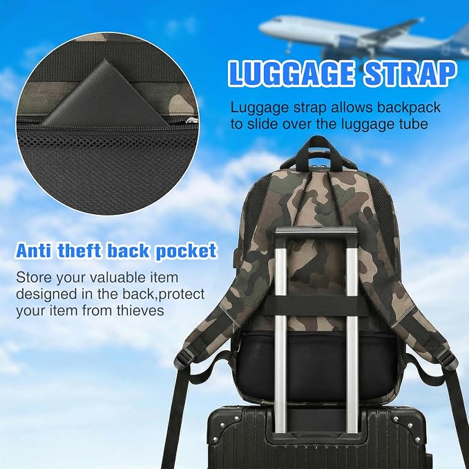 Paude Laptop Backpack for Man and Teens,17.3 Inch School Backpack,Large Bookbag for High School College Students Work,Waterproof
