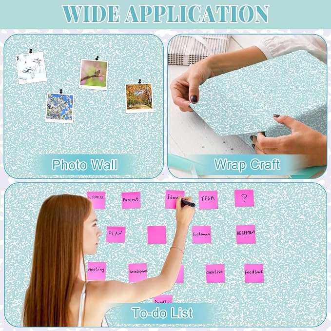 Green Composition Bulletin Board Roll Non-Woven Fabric Poster 15.7" x12ft