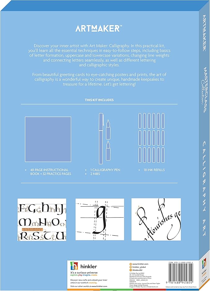 Art Maker Masterclass Collection: Calligraphy Art Kit - Beginner to Advanced Calligraphy - Calligraphy Guide - Calligraphy Equipment - Craft Kits - Arts and Craft for Adults