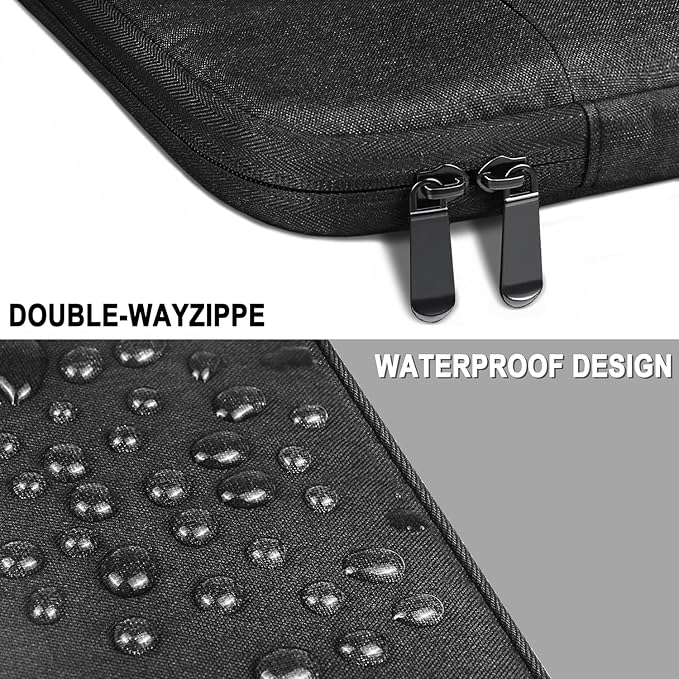 Laptop Sleeve Case 15.6 Inch, Water Resistant Shockproof Protective Computer Cover with Handle, Traveling Carrying Bag with Pocket, Portable Laptop Case Compatible for HP, Dell, Asus, Lenovo, Black