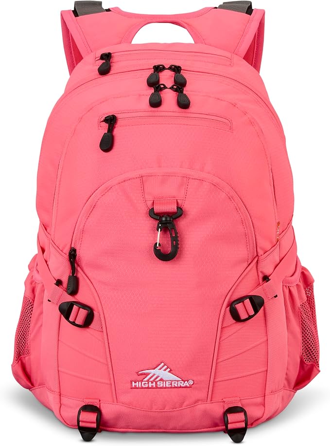 High Sierra Loop Backpack, Travel, or Work Bookbag with tablet sleeve, One Size, THRIFT PINK