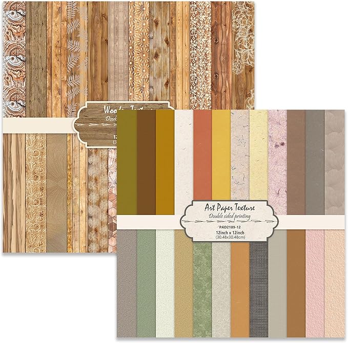 Scrapbook Paper 12x12 Double Sided Background Paper for Scrapbooking, 48 Sheets/48 Designs Decorative Craft Papers Vintage Patterned Papers for Card Making Journaling Decor (B)