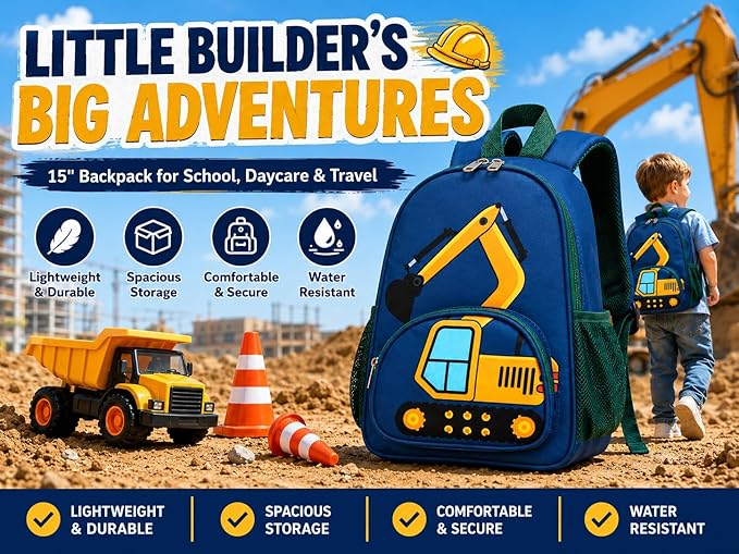 LOIDOU Toddler Backpack Boys 12 Inch Kids Preschool Kindergarten School Backpack Book Bag for Daycare Nursery Travel