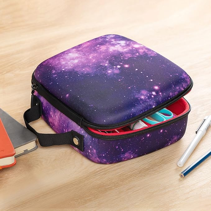 ZIPIT Jumbo Pencil Case for Girls, Cute Pencil Box for School, Large Capacity Stationery Organizer Box ,Purple Galaxy