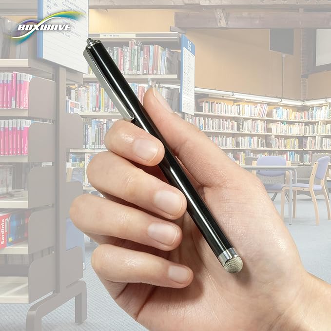 BoxWave Stylus Pen Compatible with Boogie Board Blackboard Smart Scan Reusable Notebook - EverTouch Capacitive Stylus, Fiber Tip Capacitive Stylus Pen - Jet Black