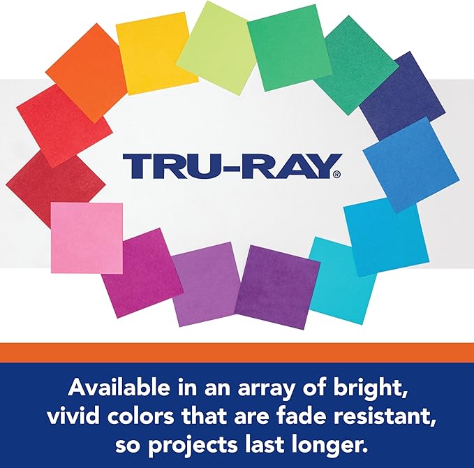 Tru-Ray Heavyweight Construction Paper, Holiday Green, 9" x 12", 50 Sheets