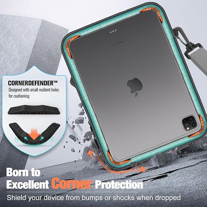 MoKo 9-11 Inch 360° Protective Tablet Sleeve Bag with Earphone Hole & Multi-Pockets, Fits New 11-inch iPad Air M4 2026 & iPadPro 11 M5,iPad A16,iPad10/5/4. 10.9,iPad9/8. 10.2,Tab S8/S9 11, Light Gray