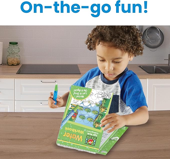 hand2mind Bob Books Water Workbook- Sight Words Kindergarten 2, Water Reveal Coloring Book for Toddlers, Mess Free Painting, Learn to Read, Quiet Time Activities for Kids 3-5, Kids Travel Must Haves