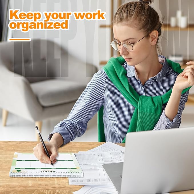 Weekly Planner Notebook, To Do List Notepad with 52 Undated Sheets 6.9"×9.8" - Weekly Organizer for Women & Man, Work, Study, and Daily Life, B5-LG