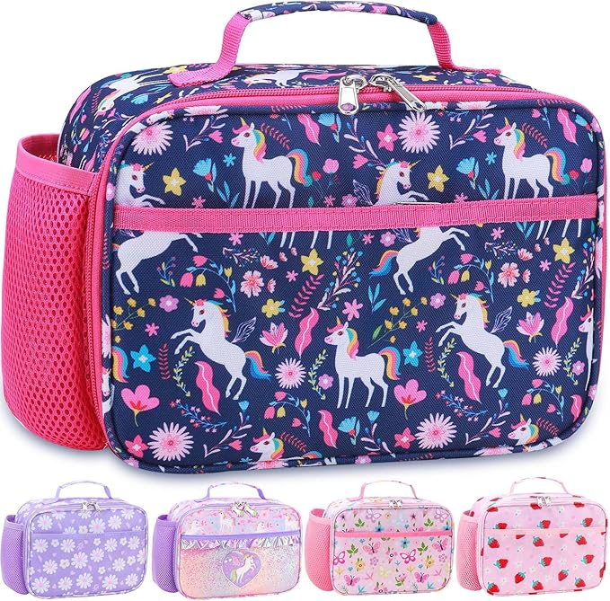 RHCPFOVR Kids Lunch Bag - Insulated Lunch Box for Boys Girls,Washable Lunch Bag and Reusable Toddler Leak-proof Lunchbox for School and Daycare